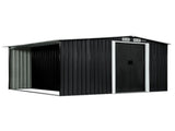 Wallaroo Garden Shed with Semi-Closed Storage 10*8FT - Black GSS-BSW-108S-BK