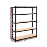 Giantz 1.8M Garage Shelving Warehouse Rack Pallet Racking Storage Shelve Black WR-E-12X18-BK