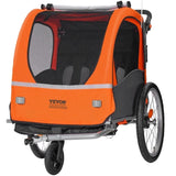 VEVOR Bike Trailer for Toddlers, Kids, Double Seat, 45 kg Load, 2-In-1 Canopy Carrier Converts to V952-LYS2GHJG820IRLD5RV0