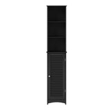 Levede Tall Bathroom Cabinet Storage 166cm Tallboy Cupboard Adjustable Shelf BATH1015-BK-AU