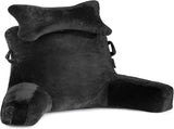 1 Piece Extra Large Back Cushion with Armrests for Bed and Sofa, Black V1188-MS-325-0130