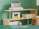 Adjustable Computer Desk with Storage Shelving in White Jointed Oak, 131x86x106cm V178-59309