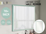 Wall Mirror Rectangular Frame Bathroom 70x90cm Turquoise V274-FT-BM-PSSQ-LB7090