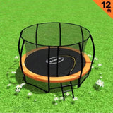 Kahuna Trampoline 12 ft Round Outdoor Kids with Safety Enclosure Net TRA-KAH-12-OR