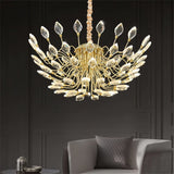 BAMDECOR C3348 Modern Luxury Crystal-leaf Chandelier LED Fashion Creativity Pendant Ceiling V255-BAM-C3348-80