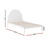 Artiss Bed Frame King Single Size Wooden White DALY WBED-DALY-KS-WH-AB