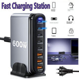 600W GaN 8 Ports Fast Charging Station USB&Type-C for iPhone, Laptops, MacBook V201-GAN0600BL8AU