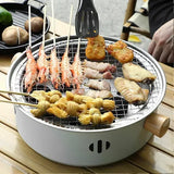 1 Piece Portable Charcoal Grill, Tabletop Iron BBQ with Removable Grate for Indoor Camping, Home V1189-LC-HW-00342