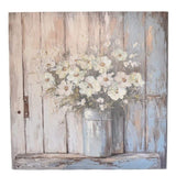 White Flowers Scene On Canvas Oil Painting Wall Art 56cm V637-07008FLW