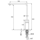 WELS Brushed Nickel Square Kitchen Sink Laundry Mixer 360 Swivel Faucet Tapware V1233-KRS501N
