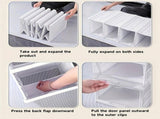 White Black foldable shoe storage boxes, transparent shoe boxes, shoe storage Australia, wardrobe V1347-127-BLA-03454