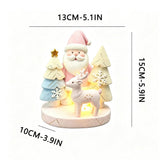 Christmas Decorations Indoor Santa and Reindeer Figures, LED Entry Table Decor Lights, V1192-AZ-W-35146