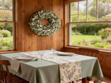 22 Inch Spring Summer Lamb Ears Leaves Wreath with Ivory Forsythia Flower, Year Round Greenery V1258-DP02-C-2647