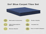 5m Blue Carpet Tiles Set Commercial & Domestic Flooring for Office, Retail, Home V63-953001