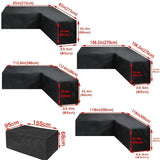 1 Piece V-Shaped Patio Sofa Cover, 210D Oxford Waterproof UV-Resistant Outdoor Furniture Protector, V1189-LC-HW-00235