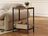 Levede Industrial Side Table 2-Tier Shelf End Table NI1065-BR-AU