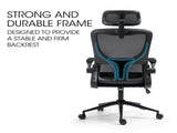 FORTIA Ergonomic Office Desk Chair, Lumbar Support, Mesh Fabric, Adjustable Headrest, Retractable V219-OFFOCRFOE2HKA