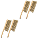 Dusting Brush Set, Khaki Bristles, Wood Handle, Soft Bristle for Home, 4Pcs V1369-AZ3-W-20867