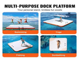 Inflatable Floating Dock, 7 x 7FT Inflatable Dock Platform, Non-Slip Water Floating Dock Mat with V952-CQFT7X7FTBJHTBHI7V0