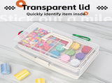 3 Layer Multipurpose Storage Box with 2 Trays, Plastic Craft Organizer with Compartments for V1237-ZY00B0DHZLX82R