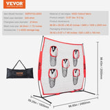 8 x 8 ft Football Trainer Throwing Net, Training Throwing Target Practice Net with 5 Target Pockets, V952-GLQW88YC0000RHWMZV0