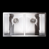 820x457mm Handmade Stainless Steel Undermount / Topmount Kitchen Laundry Sink with Waste V63-772955