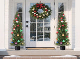 Artificial Topiary Cedar Trees, 2 Set 1524mm Faux Pine Shrubs Plants, Fake Silk Tree Look Real, Easy V952-XSRGXJS60YCXSMBHS001V0