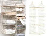 3 Tier Closet Hanging Organizer, Metal Closet Organizers, Wire Storage Shelf for Clothes Sweaters V1369-AZ3-W-17801