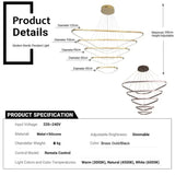 BAMDECOR AD2583 Modern Triangular LED Chandelier V255-BAM-AD2583-5R-GOLD