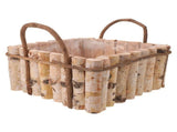 Dark Grey Birch Wooden Bucket Planter with Liner Ideal for Succulents and Garden Plants V1369-AZ3-W-19193