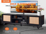 Rattan TV Stand for 75in TV, Boho TV Stand with Rattan Door, Entertainment Center with Build-in V952-TBDSJ66INCHEQ0NLRV3