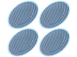 4PCS 9in Salad Plate Fruit Plate Dessert Cake Dishes Pastry Tray Tableware DecorationDark Blue Grid V1294-YM0721-3118210043013