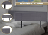 Linen Fabric Queen Bed Headboard Bedhead - Grey V63-800777