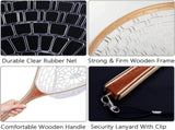 Fly Fishing Landing Net Trout Fishing Net, Soft Rubber Catch and Release Fish Net with Wooden Handle V1192-AZ-W-11573