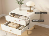 Artiss Bedside Table 2 Drawers Side End Table Nightstand White FUR-Z-BS-04-WHWD