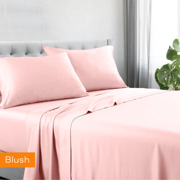 1200tc hotel quality cotton rich sheet set single blush V517-1200CRSS-SBSH