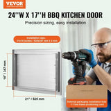 BBQ Access Door, 610x432 mm Single Outdoor Kitchen Door, Stainless Steel Flush Mount Door, Wall V952-DMMBSCJMYS24LQ87IV0