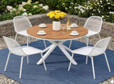 Gardeon 5PCS Outdoor Dining Set Table and Chairs Patio Garden Furniture Lattice FF-DIN-PP210-5SET-WH