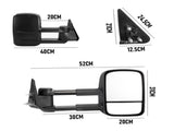 Front Pair Extendable Towing Mirrors Fit for Nissan Patrol GU/Y61 1997-2016 Manual Foldable Split V985-TOWINGMIRRORSNS