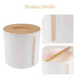 Paper Roll Holder Organizer with Stable Base and Lid for Home Bathroom Kitchen V1369-AZ3-W-10631