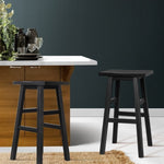 Artiss Bar Stools Kitchen Counter Stools Wooden Chairs Black x2 BA-G-7031-BKX2