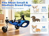 Medium Adjustable Dog Wheelchair - Mobility Aid for Disabled Pets with Back Leg Issues - Leg Brace & V1107-CS-QFLCCE14