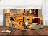 Dollhouse Miniature with Furniture Kit Plus Dust Proof and Music Movement - M9 V178-13554