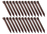 30-Pack Plastic Garden Edging Pegs for Artificial Grass Turf, Coffee Brown Lawn Border Stakes V1192-AZ-W-34527