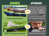 Double Sleeping Pad - Self Inflating 4" Extra-Thick for 2 Person with Pillow Built-in Foot Pump V1259-DP01-I-00016