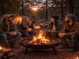 Outdoor Fire Pit 68cm Steel Fire Bowl Wood Burning Portable Heater Backyard Camping BBQ with Handles V324-FPIT580