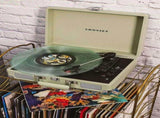 Crosley Cruiser Bluetooth Portable Turntable - Mint Bundled Crosley Record Storage Display Stand V398-CR8005FSS-MT4