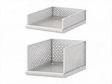 White Wardrobe Storage Organizers 2 Piece Set High & Low Pull-Out Drawer Style for Clothes V888-ELOSUNG51359