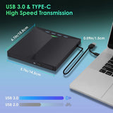 7 in1 External Cd/Dvd Drive for Laptop,Usb 3.0 Cd Dvd /-Rw Drive Burner Dvd Player V1192-AZ-W-26608