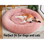 i.Pet Pet Bed Dog Cat 110cm Calming Extra Large Soft Plush Pink PET-BED-D110-PK